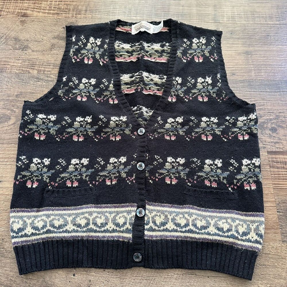 Import Workshop Women's M Multicolor Sleeveless Button Front Cardigan Vest